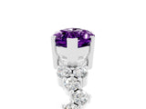 Platinum Marquise Cut Amethyst Scattered Round Accent Ring with Prong Setting_35