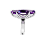 Platinum Marquise Cut Amethyst Solitaire Ring with Thin Band and Prong Setting_47