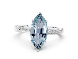 Platinum Marquise Cut Aquamarine Engagement Ring with Side Stone Accents and Four-Prong Setting_24