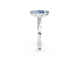 Platinum Marquise Cut Aquamarine Engagement Ring with Side Stone Accents and Four-Prong Setting_26