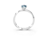 Platinum Marquise Cut Aquamarine Engagement Ring with Side Stone Accents and Four-Prong Setting_27
