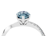 Platinum Marquise Cut Aquamarine Engagement Ring with Side Stone Accents and Four-Prong Setting_28