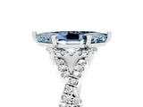 Platinum Marquise Cut Aquamarine  Halo Twist Band Solitaire Prong Setting Ring_17