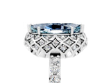 Platinum Marquise Cut Aquamarine Scalloped Halo Engagement Ring with Round Shared Prong Band_47