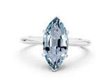 Platinum Marquise Cut Aquamarine Solitaire Engagement Ring with Classic Band and Four-Prong Setting_12