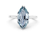 Platinum Marquise Cut Aquamarine Solitaire Ring with Flower Prong Setting and Classic Band_12