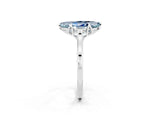 Platinum Marquise Cut Aquamarine Solitaire Ring with Flower Prong Setting and Classic Band_14