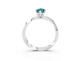 Platinum Marquise Cut Blue Topaz Engagement Ring with Side Stone Accents and Four-Prong Setting_27