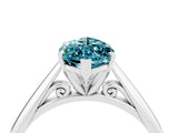 Platinum Marquise Cut Blue Topaz Solitaire Engagement Ring with Cathedral Setting and Four-Prong Mount_4