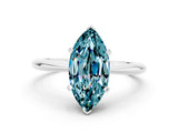 Platinum Marquise Cut Blue Topaz Solitaire Engagement Ring with Classic Band and Four-Prong Setting_12