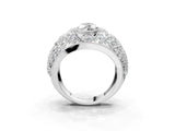 Platinum Marquise Cut Brilliant Halo Pave Diamond Milgrain Ring_16