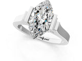 Platinum Marquise Cut Brilliant Solitaire Diamond Ring with Channel Set Band and Bar Prong Setting_61