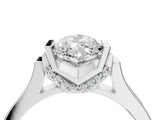 Platinum Marquise Cut Brilliant Solitaire Diamond Ring with Channel Set Band and Bar Prong Setting_64