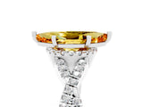 Platinum Marquise Cut Citrine  Halo Twist Band Solitaire Prong Setting Ring_17