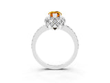 Platinum Marquise Cut Citrine Scalloped Halo Engagement Ring with Round Shared Prong Band_33