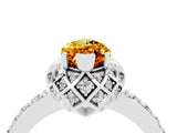 Platinum Marquise Cut Citrine Scalloped Halo Engagement Ring with Round Shared Prong Band_34