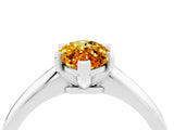 Platinum Marquise Cut Citrine Solitaire Engagement Ring with Classic Band and Four-Prong Setting_16