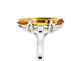 Platinum Marquise Cut Citrine Solitaire Ring with Flower Prong Setting and Classic Band_17