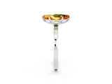 Platinum Marquise Cut Citrine Solitaire Ring with Thin Band and Prong Setting_44