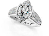 Platinum Marquise Cut Cut Diamond Channel Set Pave Band with Tension Prong Setting_8