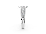 Platinum Marquise Cut Cut Diamond Channel Set Pave Band with Tension Prong Setting_9