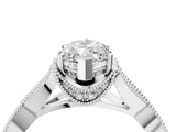 Platinum Marquise Cut Cut Diamond Twisted Band with Milgrain Pave Setting and Four-Prong Setting_10