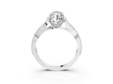 Platinum Marquise Cut Cut Diamond Twisted Band with Milgrain Pave Setting and Four-Prong Setting_9