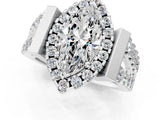 Platinum Marquise Cut Cut Halo Split Shank Prong Set Ring_8