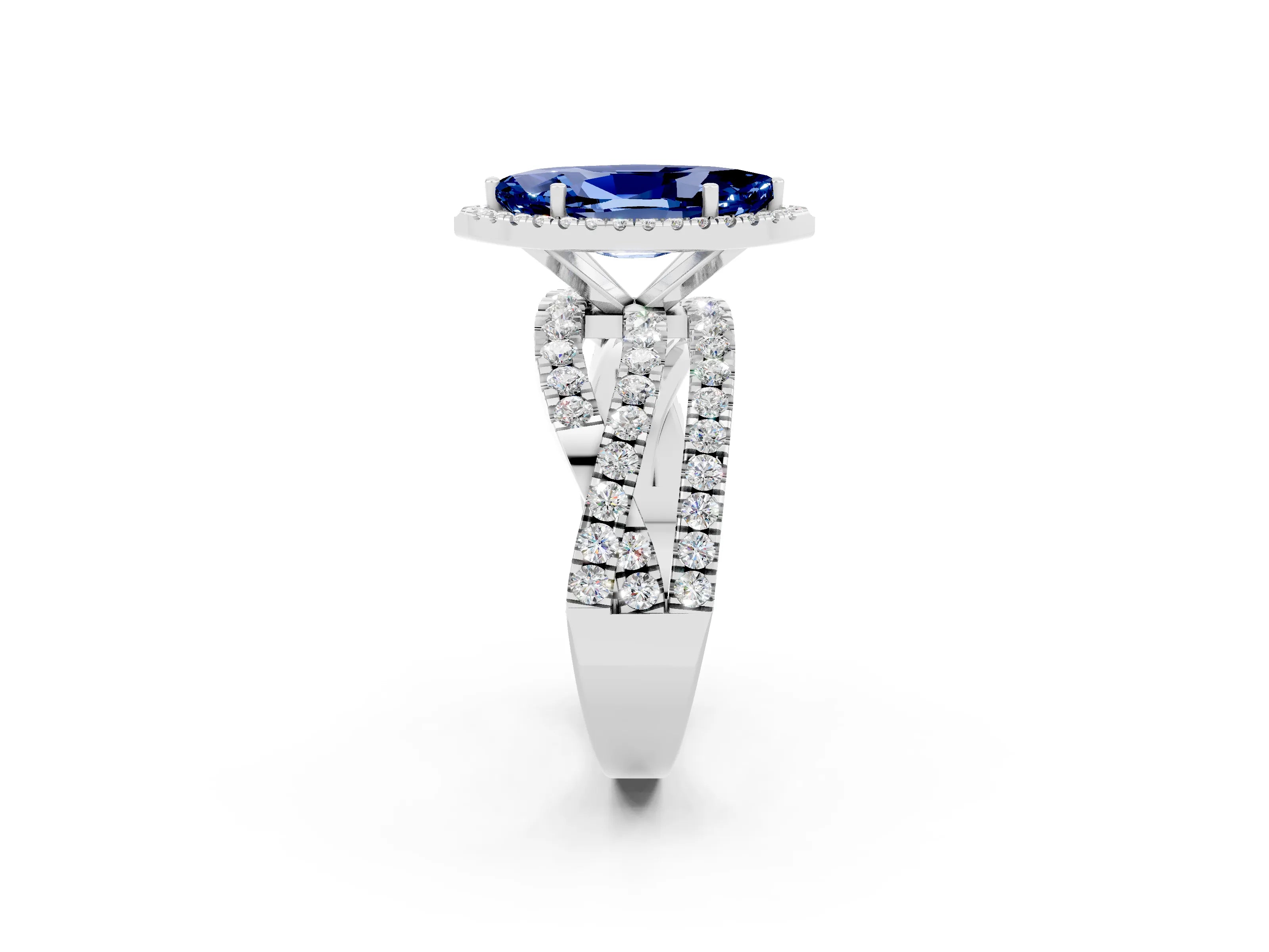 Platinum Marquise Cut Cut Halo Split Shank Prong Setting Ring_33