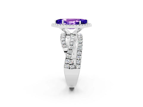 Platinum Marquise Cut Cut Halo Split Shank Prong Setting Ring_34