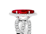 Platinum Marquise Cut Cut Halo Split Shank Prong Setting Ring_50
