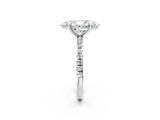 Platinum Marquise Cut Diamond Brilliant Solitaire Ring with Pavé Band and Four-Prong Setting_14