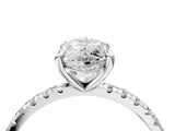 Platinum Marquise Cut Diamond Brilliant Solitaire Ring with Pavé Band and Four-Prong Setting_16