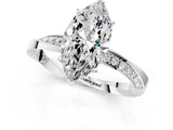 Platinum Marquise Cut Diamond Engagement Ring with Side Stone Accents and Four-Prong Setting_74