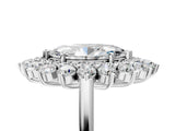Platinum Marquise Cut Diamond Floral Double Halo Engagement Ring with Prong Setting_12