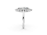 Platinum Marquise Cut Diamond Floral Double Halo Engagement Ring with Prong Setting_69