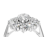 Platinum Marquise Cut Diamond Floral Double Halo Engagement Ring with Prong Setting_71