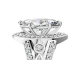 Platinum Marquise Cut Diamond Halo Ring with Split Shank and Bezel Accents and Four-Prong Setting_18