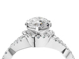 Platinum Marquise Cut Diamond  Halo Twist Band Solitaire Prong Setting Ring_24