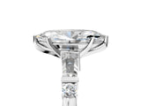 Platinum Marquise Cut Diamond Ring with Baguette Side Stones, Channel Set Band, and Four-Prong Setting_38
