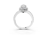 Platinum Marquise Cut Diamond Scalloped Halo Engagement Ring with Round Shared Prong Band_15