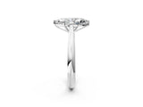 Platinum Marquise Cut Diamond Solitaire Engagement Ring with Cathedral Setting and Four-Prong Mount_16