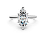Platinum Marquise Cut Diamond Solitaire Ring with Classic Band and Four-Prong Setting_7