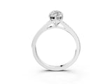 Platinum Marquise Cut Diamond Solitaire Ring with Pavé Band and Prong Setting_31