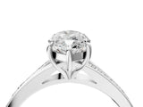 Platinum Marquise Cut Diamond Solitaire Ring with Pavé Band and Prong Setting_32