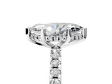 Platinum Marquise Cut Diamond Solitaire Ring with Round with Moissanite side stone Pavé Band and Four-Prong Setting_17