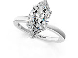 Platinum Marquise Cut Diamond Solitaire Ring with Thin Band and Prong Setting_13