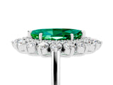 Platinum Marquise Cut Emerald Floral Double Halo Engagement Ring with Prong Setting_209
