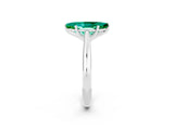 Platinum Marquise Cut Emerald Solitaire Engagement Ring with Cathedral Setting and Four-Prong Mount_14