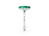 Platinum Marquise Cut Emerald Solitaire Ring with Thin Band and Prong Setting_44